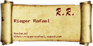 Rieger Rafael névjegykártya